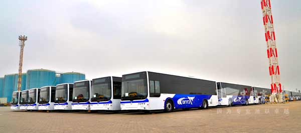 金旅欧六客车批量出口以色列