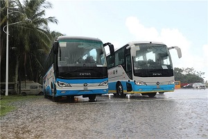 隔绝沙尘 舒享清新 面对沙尘天福田欧辉客车轻松应对