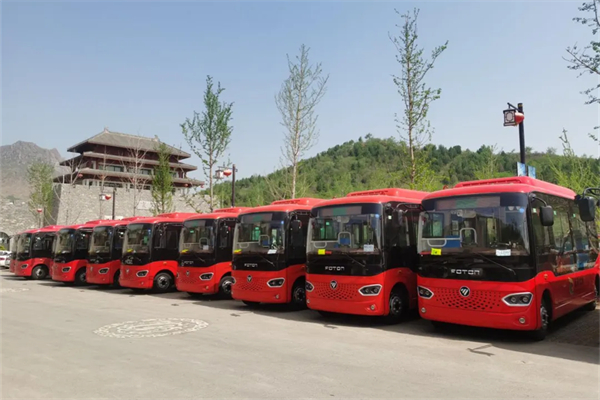 服务当地景区旅游 福田欧辉纯电动客车批量交付鹤壁顺安公交