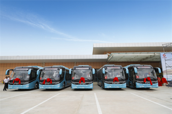 北汽福田欧辉新能源公交驶入墨玉 谱写对口援疆新篇章