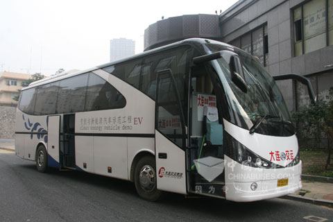 大连至旅顺的安凯纯电动豪华客车