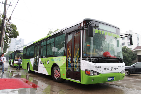 海格纯电动客车驶上苏州街头