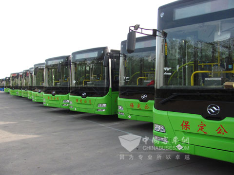 黄海LNG客车保定获盛赞