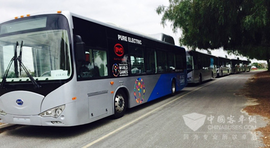 比亚迪纯电动大巴为特奥会的运动健儿们提供接送服务
