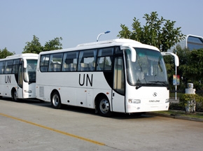 大金龙开出联合国维和部队专用客车