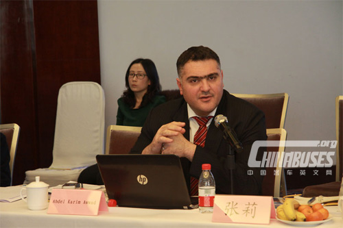 Al-Kifah Motors公司总经理Abdel Karim Awwad出席“第九届影响中国客车业.中国客车海外市场发展座谈会”